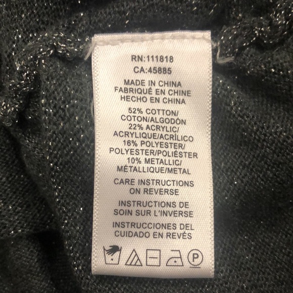 Michael Kors M Sweater Metallic Silver Cowl Neck Long Sleeve Toggles Rouchd side - Picture 6 of 7